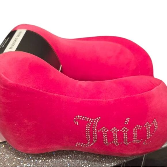 Juicy Couture Home Rhinestone Logo Eronomic Design Memory Foam Travel Pillow - Picture 3 of 7
